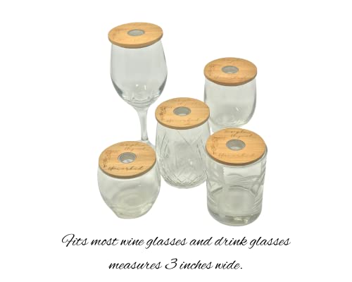 Wine Accessories For Wine Lovers - Drink Glass Covers (4) - Beverage Covers To Keep Bugs Out - Coverware Drink Tops - Wine Glass Topper Ventilated #TOP3
