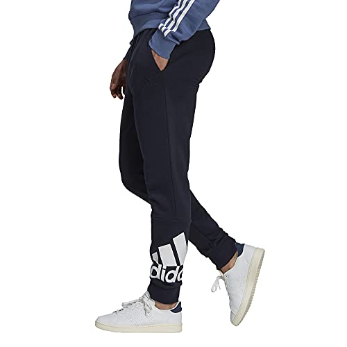 adidas Calça masculina Essentials com logotipo e punho afunilado
