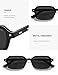 SOJOS Trendy Rectangle Polarized Sunglasses Womens Mens, Small Retro Fashion Thin Slim Square Sunnies SJ2610, Black/Grey