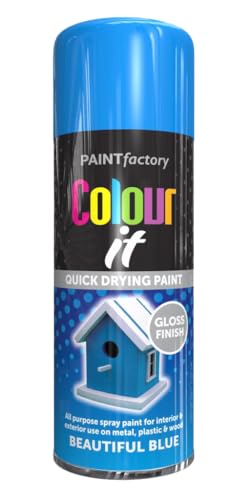 AlezyB - Beautiful Blue Gloss 400ml All Purpose Spray Paint | Use on Metal, Wood, Plastic and Multipurpose Aerosol Professional Quality Perfect Finish, for Interior Exterior and Excellent Coverage