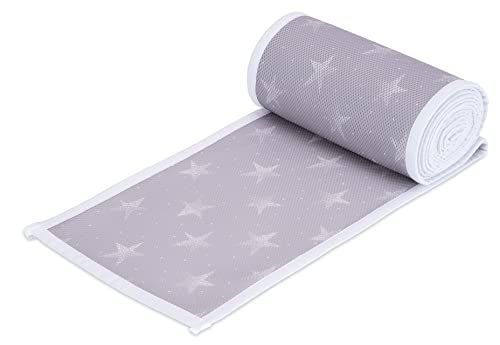 FabiMax Umrandung aus Netzstoff für Laufgitter 6-eckig, weiße Sterne auf...