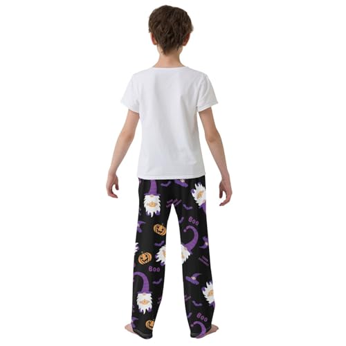 Halloween Gnome Boo Boys Long Pants Soft Trousers Elastic Waist Kids Lounge Bottoms with Pockets S-XL3