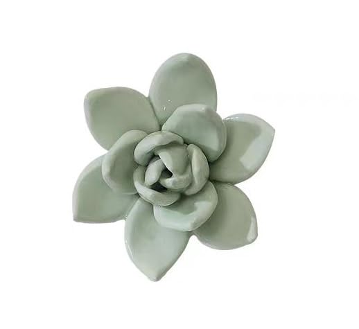 Décoration murale 3D pour salon AMERRY fleur en céramique verte