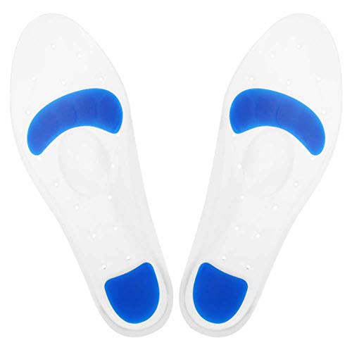Plantillas de silicona para soporte de plantillas Absorción de golpes Alivio dolor Fascitis plantar Soporte para pies deportivos PU transpirable Plantillas para hombres y mujeres(41 42)