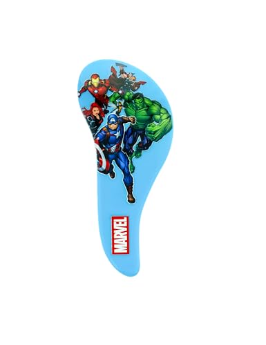 MARVEL - Brosse À Cheveux Démêlante Format Mini Avengers - Tous Types De Cheveux - Pour Enfants Et Adultes - Manche Ergonomique En S - Idée Cadeau Parfaite - Accessoire Officiel Disney, Marvel
