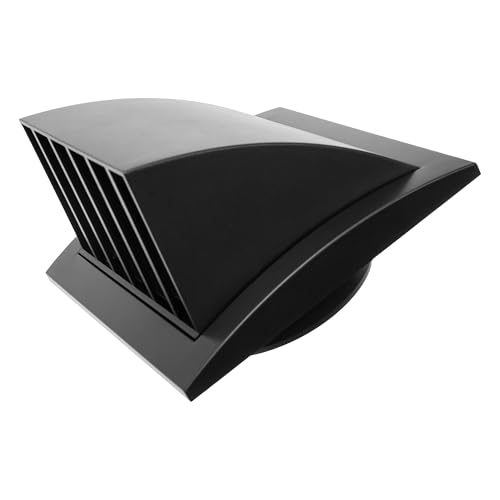 Vent Systems Anthracite 100 mm / 4 inch Exhaust Vent Cover - Louvered Dryer Cover - Vent Hood Cap - One-Directional Plastic Air Supply Grille - Non Return valve - Outlet Cowl Air Vent Grille