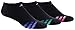 adidas Women's Cushioned No Show Sock (3 Pack), One Size, Black/Light Flash Purple/Green Glow/Bold Pink