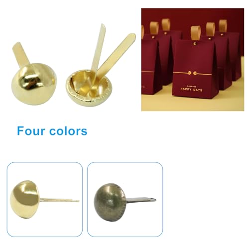 Kemcatui 500 Pcs Brass Fasteners, Round Brass Brads Paper Fasteners, Gold Metal Split Pins for Craft Art School DIY Supplies(18×8mm) - Thumbnail 5