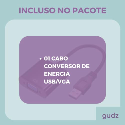 Adaptador Conversor VGA para USB | Cabo De Conversão Adaptador USB 3.0 Áudio E Vídeo 1080p Hd Full H
