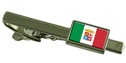 Bandera de Italia clip de corbata militar Navy Ensign en acero elegante
