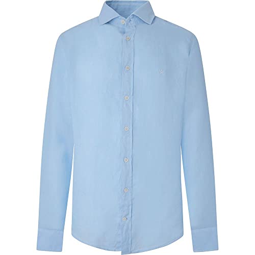 Hackett London Ropa Dyed Linen KS Camisa, 513sky, XL para Hombre Cover