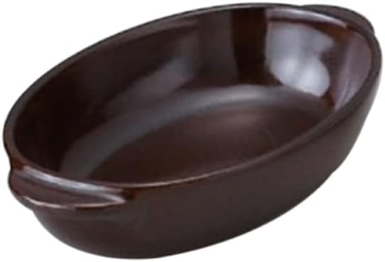 Set of 10 Gratin Dish, Brown Oval Gratin Dish, Small, 7.4 x 4.3 x 1.4 inches (18.7 x 11 x 3.6 cm), Heat Resistant, Western Tableware, Cafe, Restaurant, Coffee, Commercial Use, Hotel