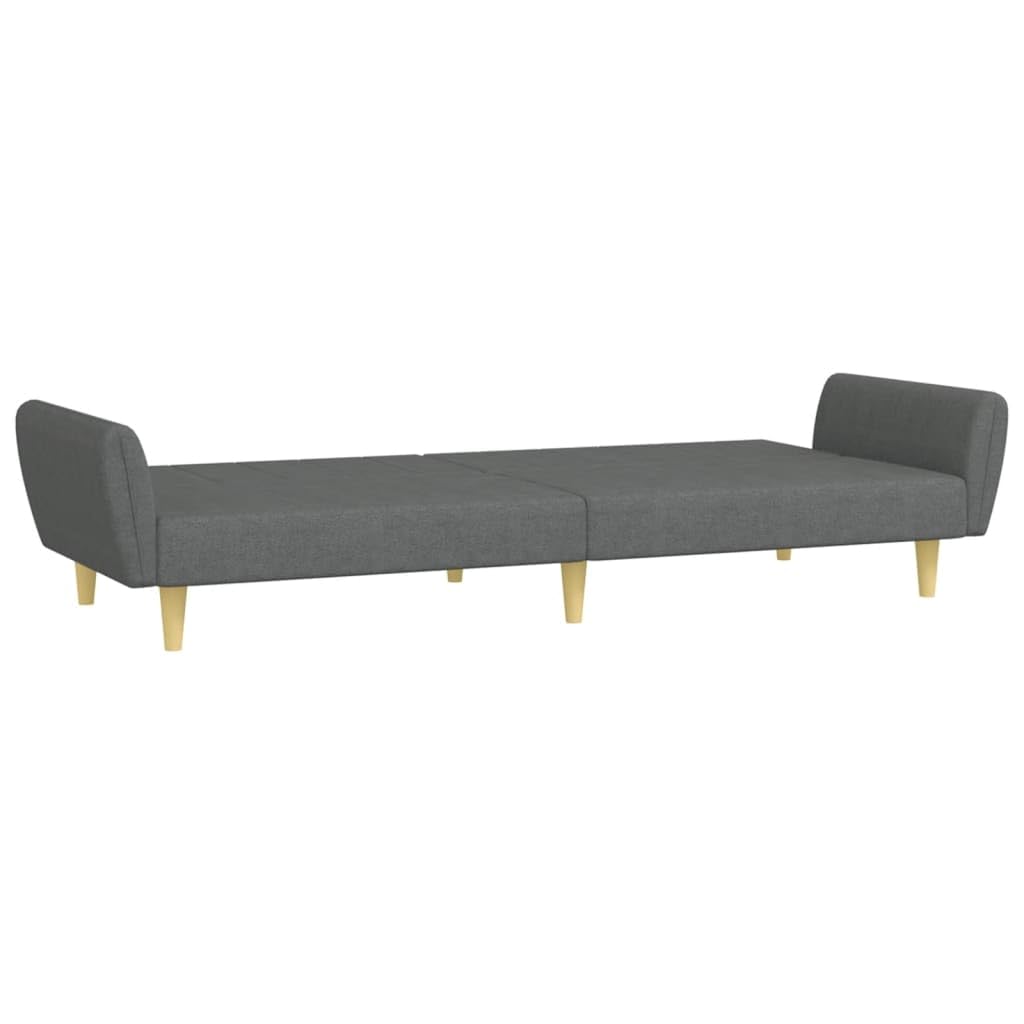 Divano Letto 2 Posti con Poggiapiedi Grigio Scuro in Tessuto,Divano da Soggiorno,Divano di Design Moderno,Divano Letto 2 Posti Economico -3216247