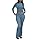 AYWA Women's 2 Piece Outfits Foldover Flare Pants Long Sleeve Crew Neck T-shirt Fitted Pajama Sets (Blue Grey, Medium)