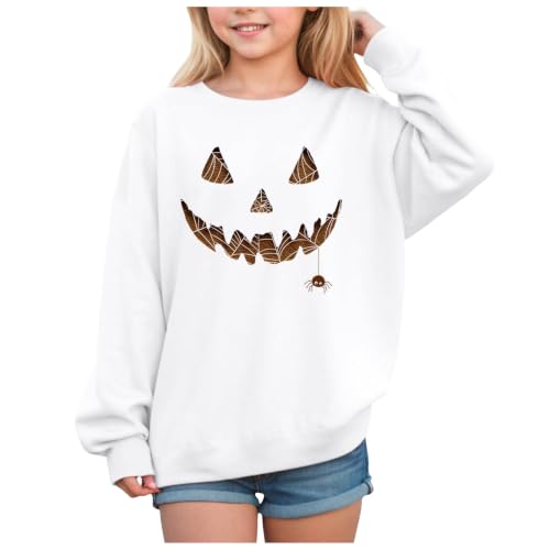 Girls Sweatshirt Long Sleeve Comfortable Round Neck Print Pullover（O3Y)