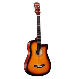 KOCAN Guitare folk-pop,Guitare folk,Guitare acoustique folklorique à pan coupé de 38 « pour adultes,6 cordes,pour étudiants débutants (coucher de soleil) - Les Beatles, Paul McCartney, John Lennon, RIngo Starr, George Harrison
