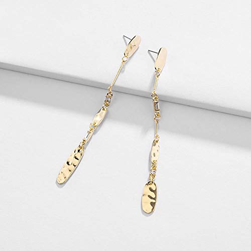 ZNYH Pendientes aleación T Taladro Colgante Multicapa Pendientes Femeninos