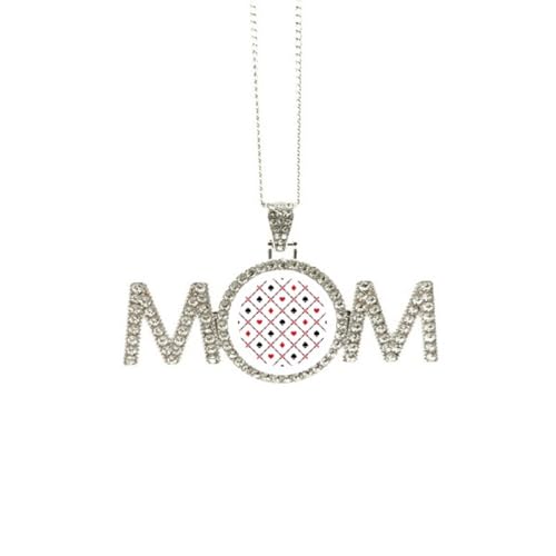 Collier motif cartes à jouer en acier - Bijou fantaisie pour femme