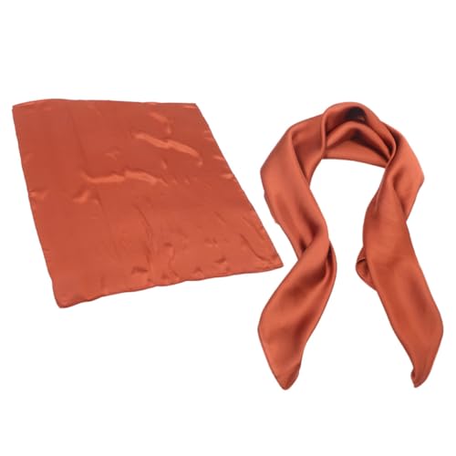 SECFOU 2 Pañuelos de Seda para Mujer de Color Sólido, Diseño Versátil y Elegante, Material Imitación Seda, Suaves Vacaciones y Viajes