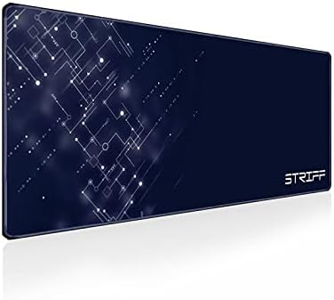 STRIFF Extended Size (800 mm x 300 mm x 3 mm) Gaming Mouse Pad| Stitched Edges| Non-Slip Rubber Base|Computer Laptop|Keyboard Mouse Pad for Office & Home (Divine Blue)
