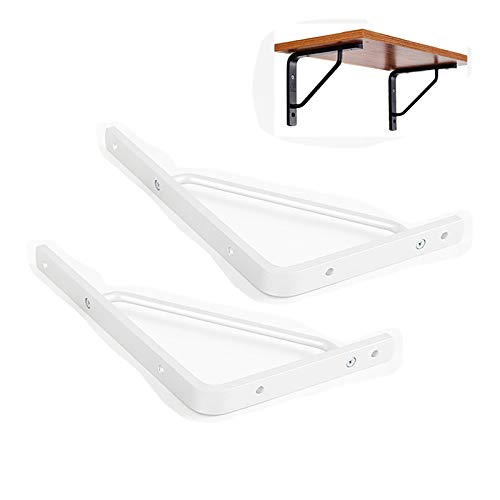 TBHOME Support D'Étagère Murale Métallique Garden Support de Coin Lourd/Blanc/160 Mm / 6 Po Cover