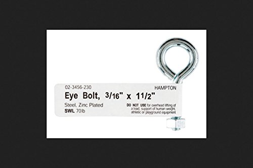 Hampton 3/16 in. x 1-1/2 in. L Zinc-Plated Steel Eyebolt Nut Included
