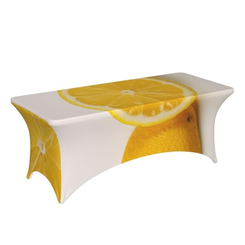 Nappe rectangulaire extensible 1,8m motif citron élastique - 4