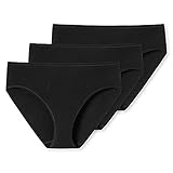 Schiesser Damen 3PACK Slip Unterwäsche, schwarz, 40