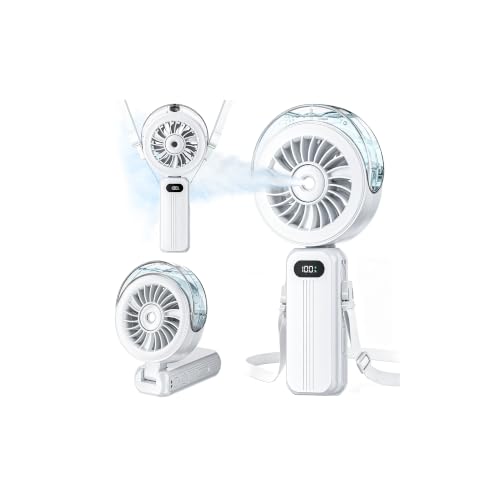 Handventilator Akku Aufladbar mit Wasserkühlung - 6000mAh Ventilator Klein