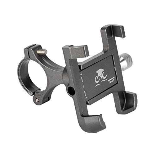 YELLOWFIN Claw-Grip Aluminium Alloy Bicycle |Cycle | Motorcycle | Bike Mobile Phone Holder Mount, for Maps and GPS Navigation (Max 360° No Charger), Grey