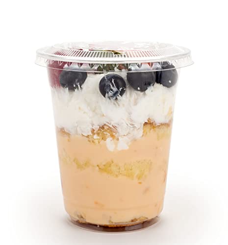 Image of Golden Apple, Cup series 12oz-50sets, clear cup + Flat lids No hole, BPA Free(50Cups+50Lids)