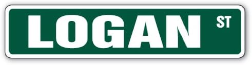Logan Street Sign - Letrero de habitación con nombre para niños, para interiores y exteriores, 30 pulgadas de ancho