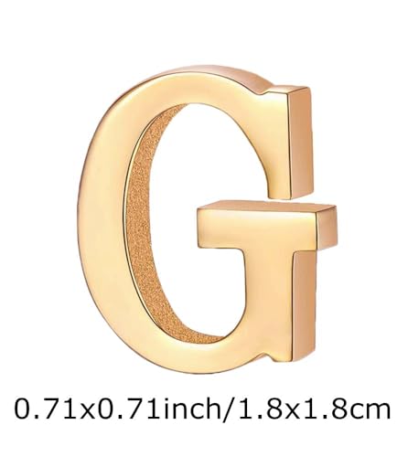 Image of vmcoatdu A-Z Initial Pins 26 Letters Pins 18K Gold Plated and Silver Tone Metal Brooch Breastpin Badge