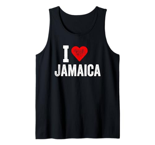 Diseño divertido retro I Love Jamaica con un corazón rojo Camiseta sin Mangas