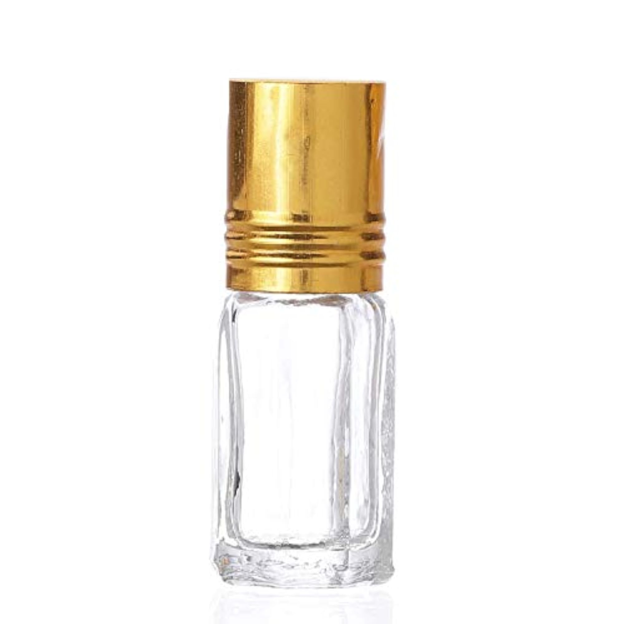 3ml Mini Glass Roll On Bottles with Golden Cap, Set of 1