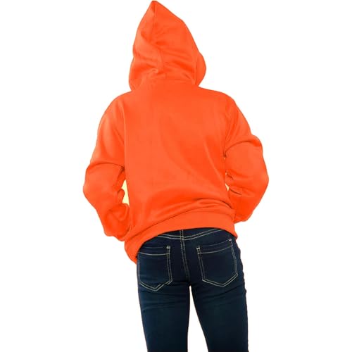 Sweat tie dye orange néon pull à capuche enfant chaud et visible