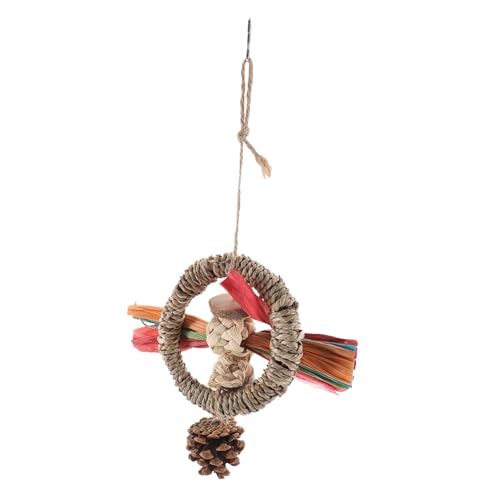HAKIDZEL Natural Hanging Bird Chewing for Parakeets Cockatiels Conures Corn Leaf Amp Seagrass Foraging for Birds Soft Beaks Stimulates Senses Easy to Hang