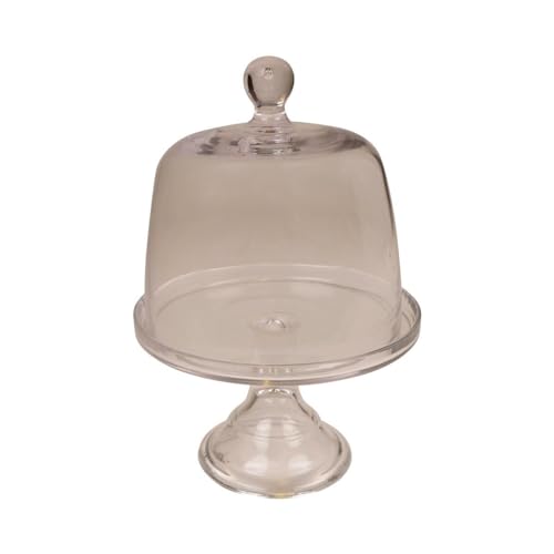 INNA-Glas Campana para Tartas DORABELLA con Tapa, Soporte, Transparente, 22cm, Ø21cm - Cúpula de Cristal