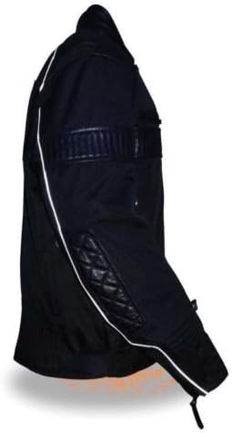 MEN'S MOTORCYCLE VENTED NYLON TEXTILE SCOOTER W/LEATHER TRIMMING BLACK NEW (3XL)