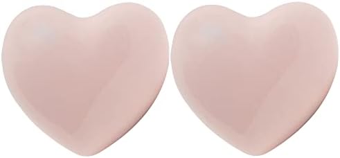 Perphin Ceramic Drawer Knobs Heart Shape Cabinet Dresser Pulls Handles with 3 Sized Screws, Kitchen Furniture Knobs for Closet Cupboard Wardrobe (2, Powder Pink)