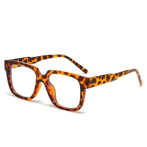 Lunettes anti-lumière bleue léopard rétro à monture large pour travailler sur écran