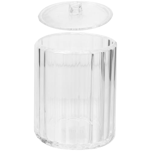 RUNROTOO Contenedor Compacto y Fácil de Almacenar para Acrílico Transparente Hisopos de Algodón y Esponjas de Maquillaje para Dormitorio y Sala