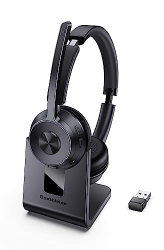 Soothielec Wireless Headset, Bluetooth Headset with Noise Cancelling Microphone, Best