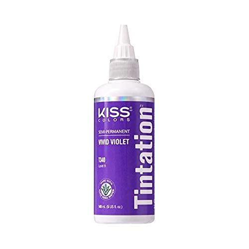 Red by Kiss Tintation Semi-Permanent Hair Color, Aloe Vera Water Based, Argan Oil, Olive Oil, Collagen & Keratin, Long-Lasting Color Dye (Vivid Violet, 5 Fl Oz)