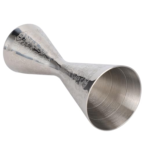 Jigger à Cocktail avec échelle, Tasse à Mesurer en Acier Inoxydable à Motif de Fleurs pour Boisson et Vin, Accessoires D'outils de Bar de 30ml 45ml