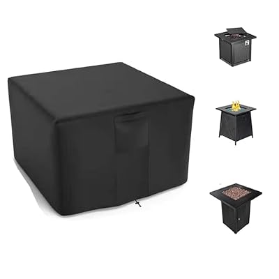 Fire Pit Cover Square for Fire Pit 28-32 Inch,Waterproof Outdoor Square Fire Pit Cover,Full Coverage Patio Firepit Covers Square Heavy Duty 420D Oxford Fabric Outdoor Fireplace Cover