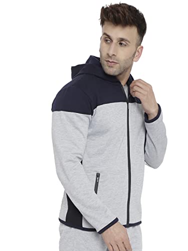 Image of CHKOKKO Men Winter Sports Running Zipper Stylish Jacket Grey 3XL