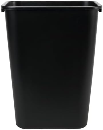Boardwalk Soft-Sided Plastic Wastebasket, Commerical Trash Can for Office, Kitchen, Bathroom, 41 qt, Black