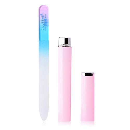 balloonbobo Glass Nail File for Women Professional Salon Fingernail Files Manicure Tool for Natural Gel and Acrylic Fake Nails Pink