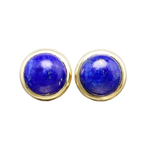 Boucles d'oreilles lapis-lazuli naturel et argent 925 minimalistes LKSTD_0518
